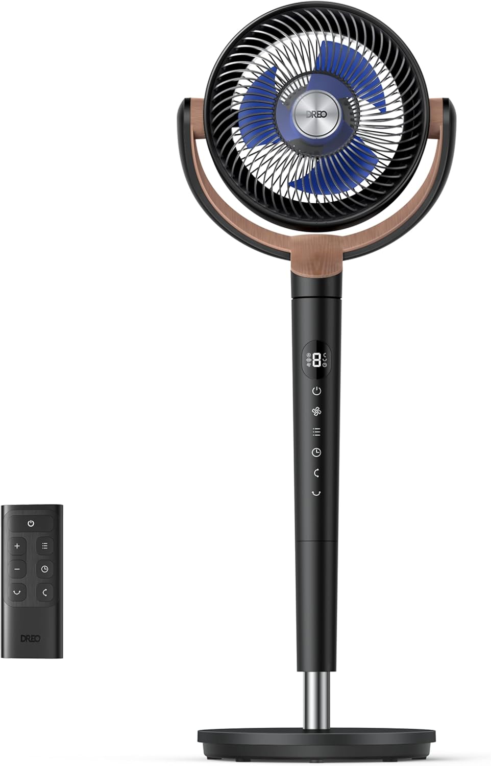 Dreo Standing Fan, 120°+120°Omni-directional Oscillating Fan For Bedroom, 85 ft Circulator With Remote, DC Motor Quiet Pedestal Fans, Adjustable Height, 8 Speeds, 3 Modes, 8H Timer, Home, PolyFan 502