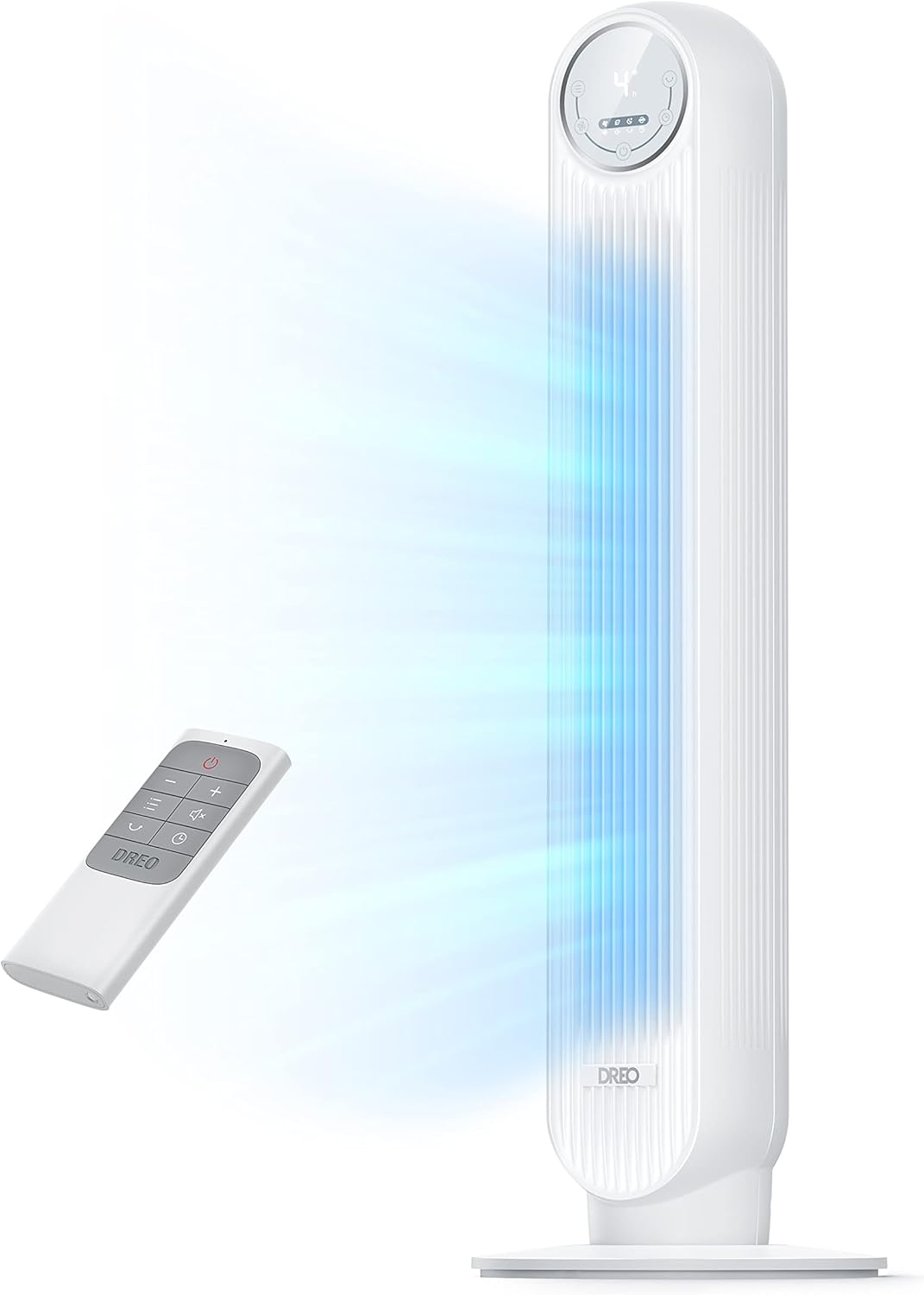 Dreo Tower Fan for Bedroom, 25ft/s Velocity Quiet Floor Fan, 90° Oscillating Fans for Indoors with 4 Speeds, 4 Modes, 8H Timer, Standing Fans, Bladeless Fan, Black, Nomad One (DR-HTF007)
