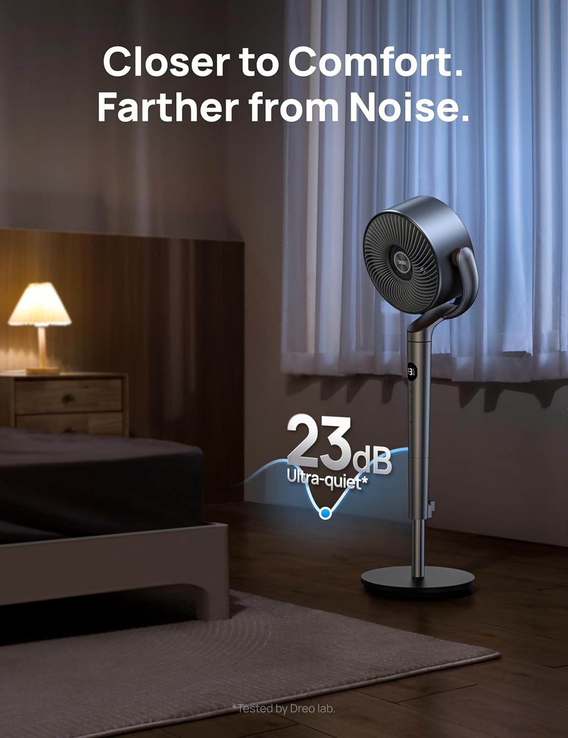 Dreo Standing Fan, 120°+120°Omni-directional Oscillating Fan For Bedroom, 85 ft Circulator With Remote, DC Motor Quiet Pedestal Fans, Adjustable Height, 8 Speeds, 3 Modes, 8H Timer, Home, PolyFan 502