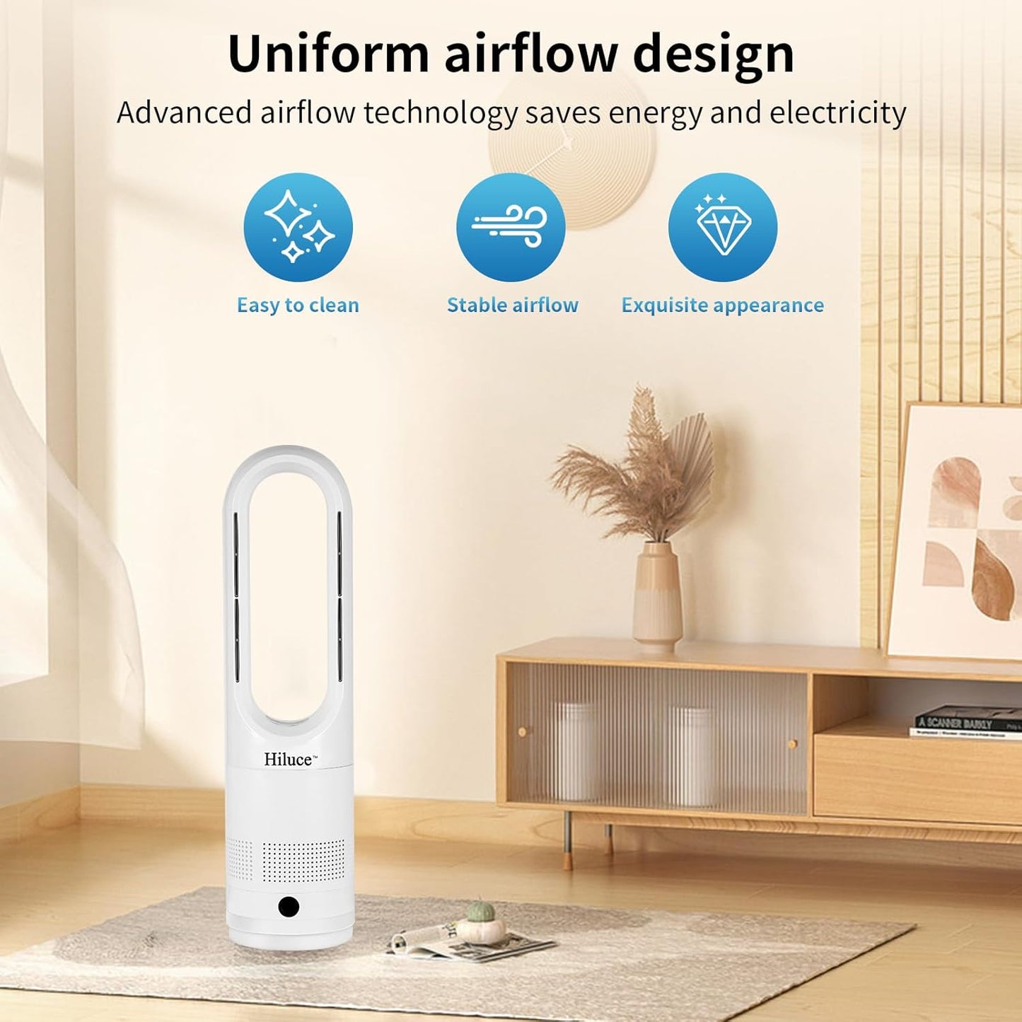 Bladeless Fan for Bedroom,Tower Cooling Fan,20dB Quiet,Standing Fans with Remote,Touch, LED Display Installation Free 80°Oscillating 8 Speeds 9H Timer 22" for Home, Office