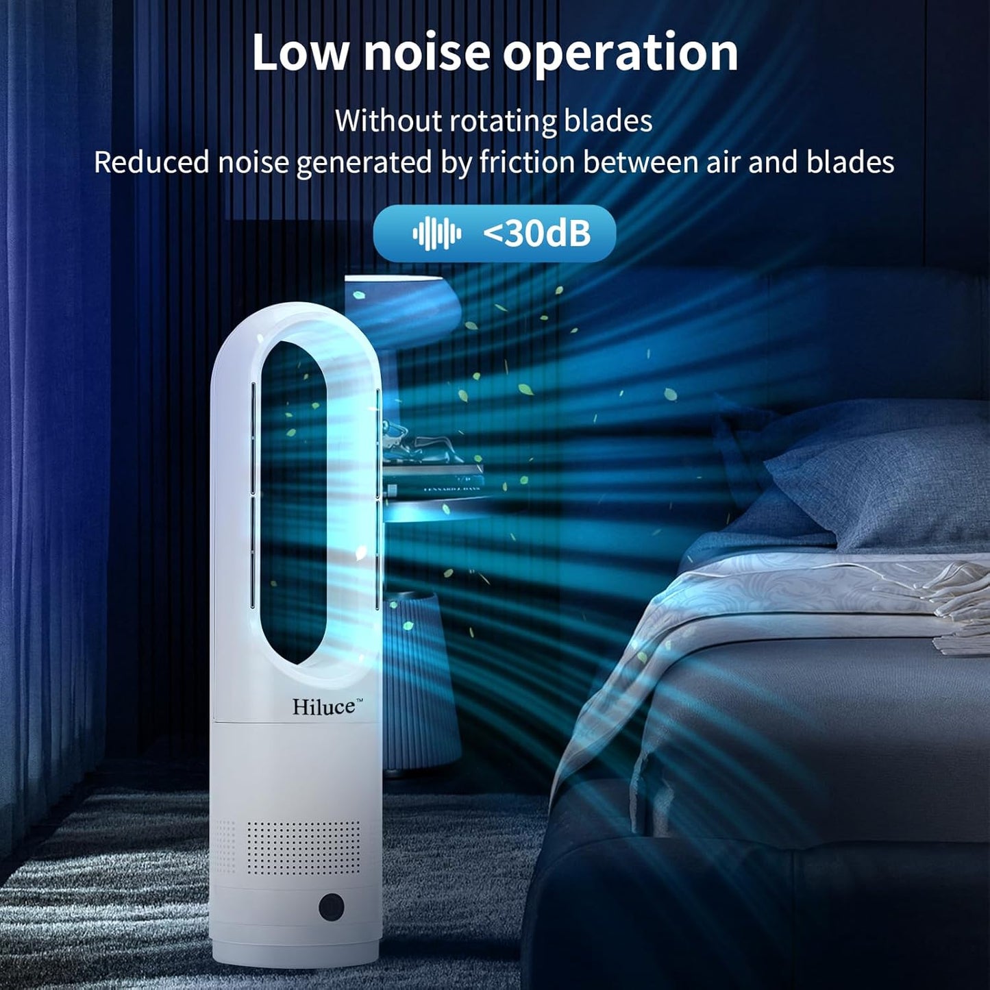 Bladeless Fan for Bedroom,Tower Cooling Fan,20dB Quiet,Standing Fans with Remote,Touch, LED Display Installation Free 80°Oscillating 8 Speeds 9H Timer 22" for Home, Office